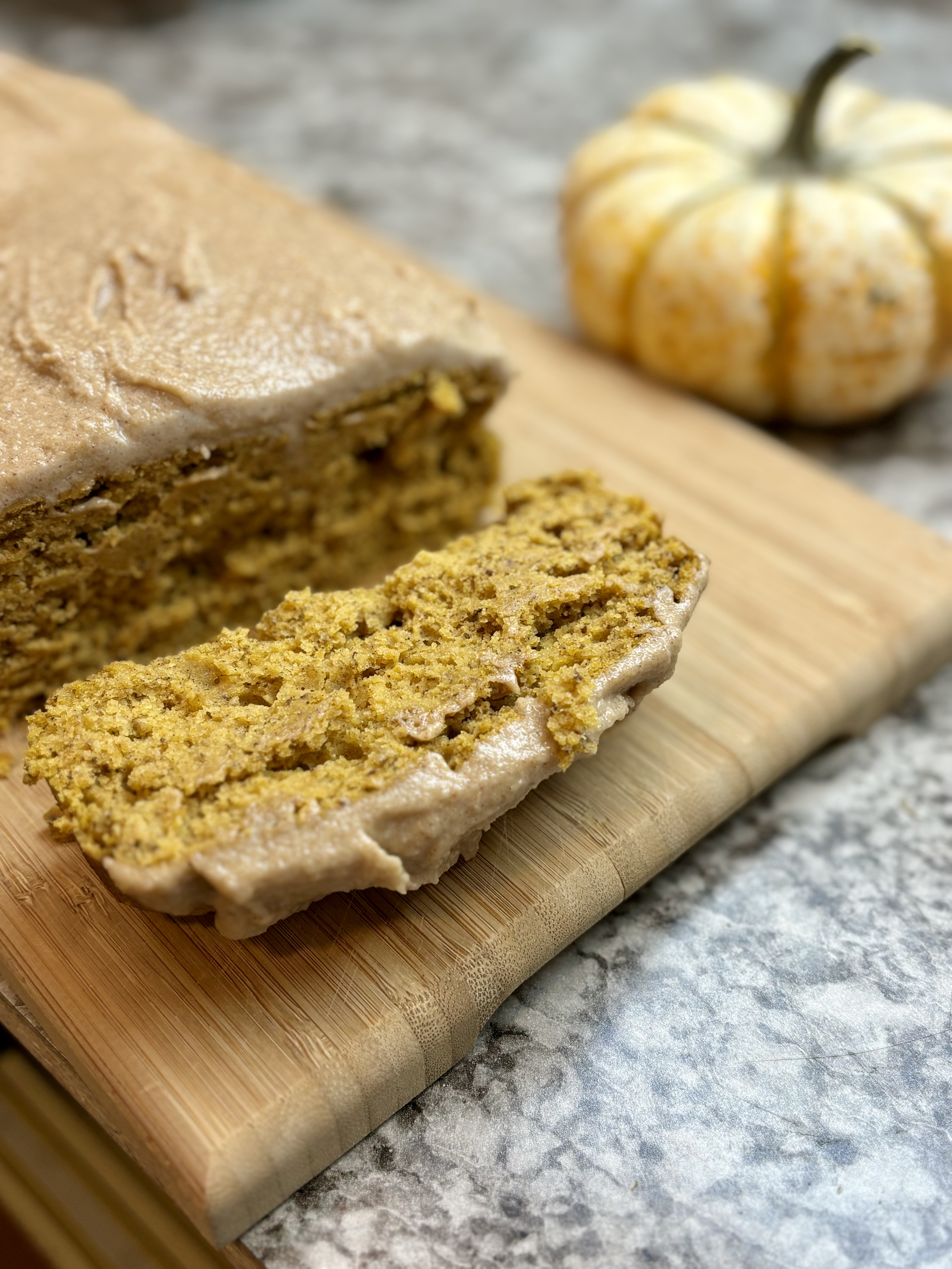 Refined Sugar-Free Pumpkin Bread with Frosting