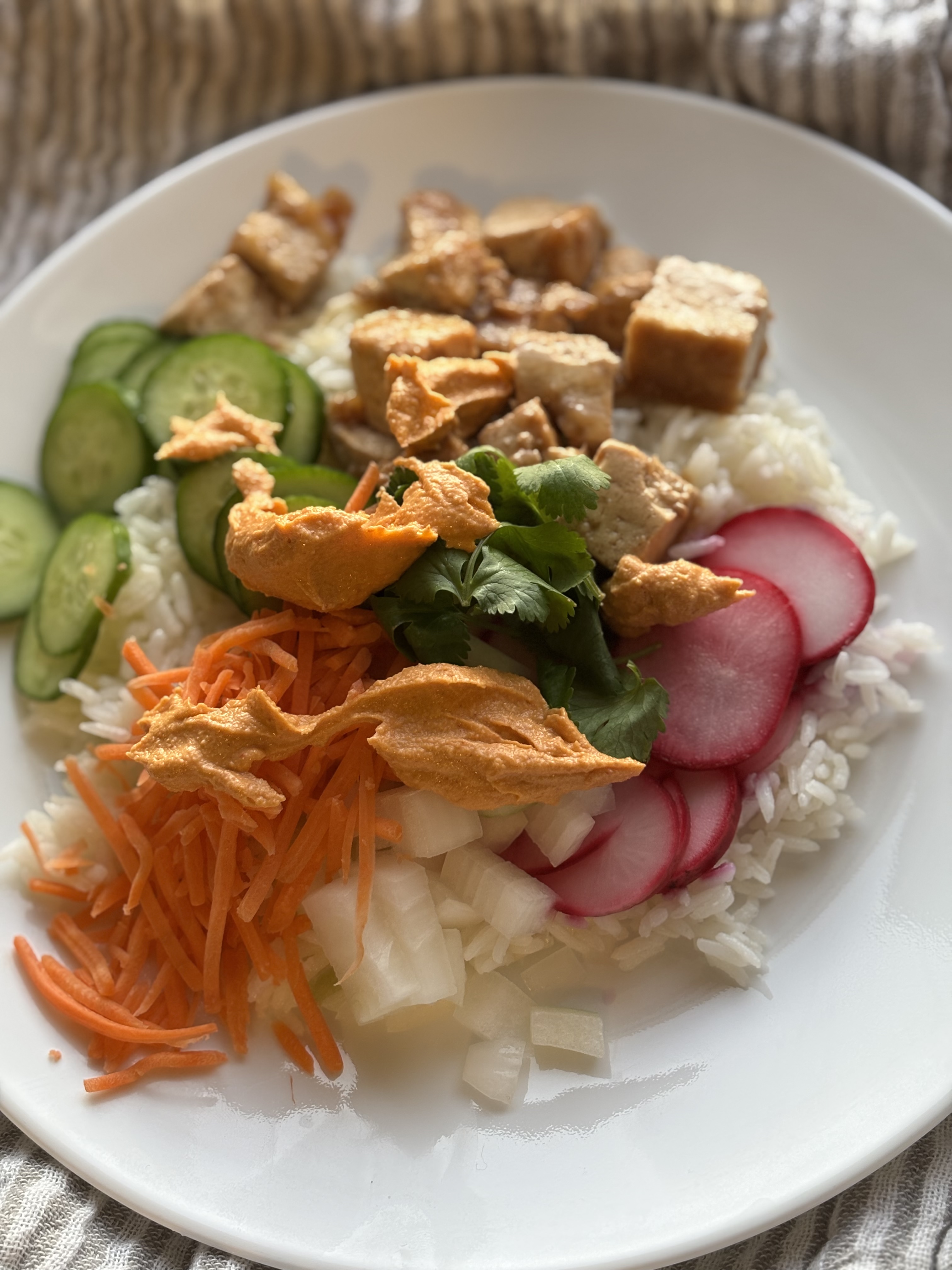 Delicious Vegan Tofu Bahn Mi Bowl
