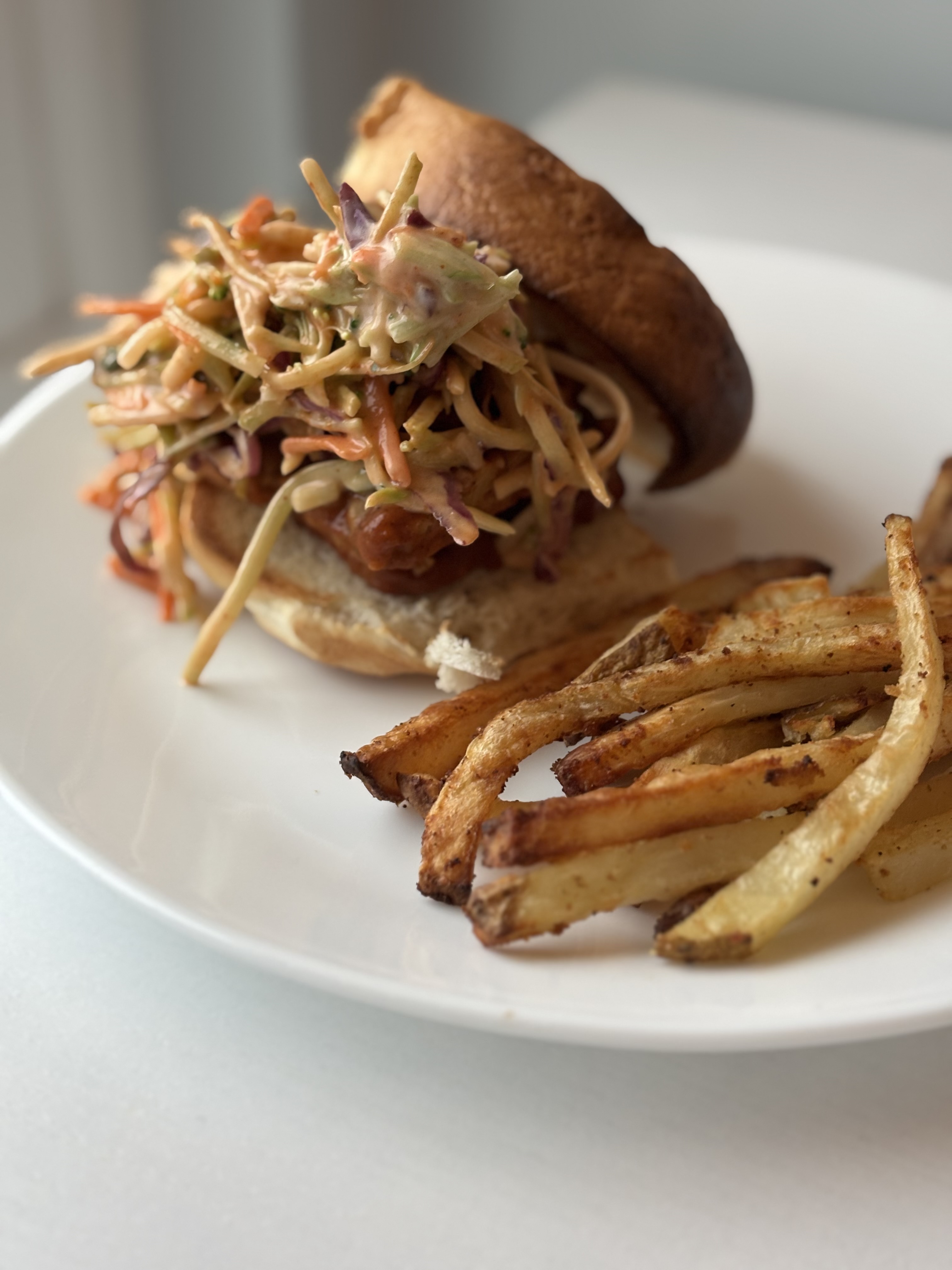 Quick & Delicious Meal: BBQ Tempeh Sandwich with Spicy Slaw